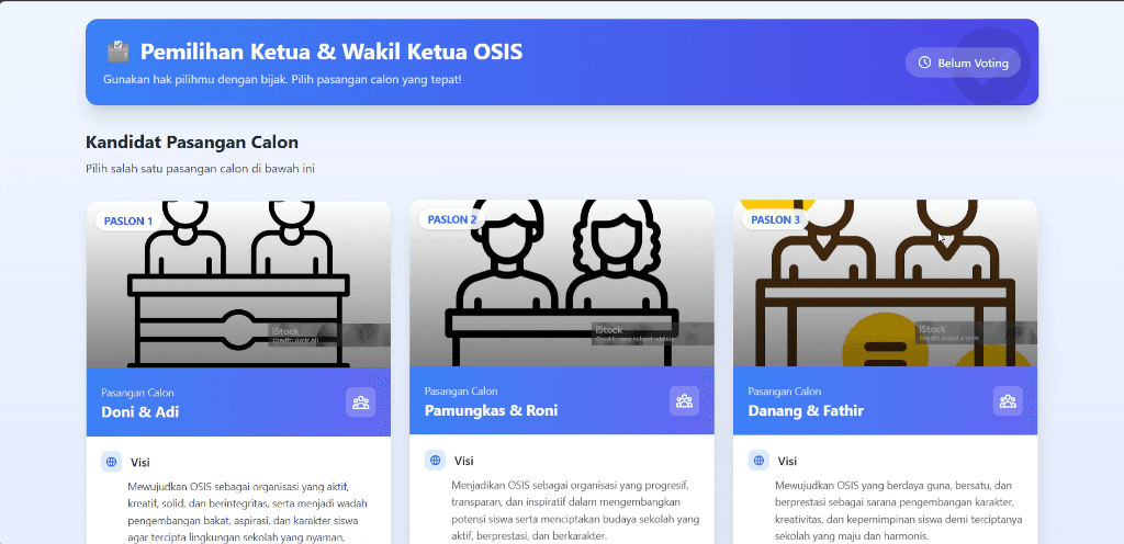 Screenshot E-Voting OSIS (PHP Native)